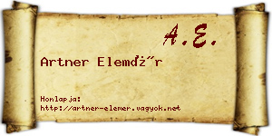 Artner Elemér névjegykártya