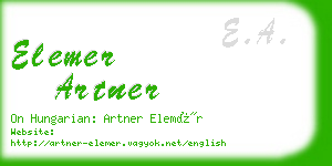 elemer artner business card